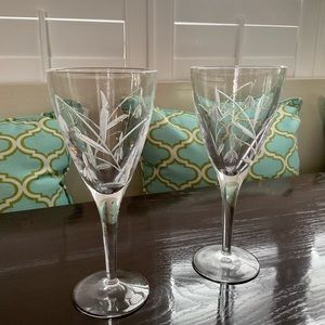 Lenox Opal Innocence Crystal Water Goblet Glasses (2)